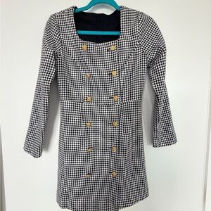 **🖤 Classic Houndstooth Dress with Gold Buttons 🖤**